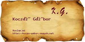Koczó Gábor névjegykártya