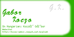 gabor koczo business card